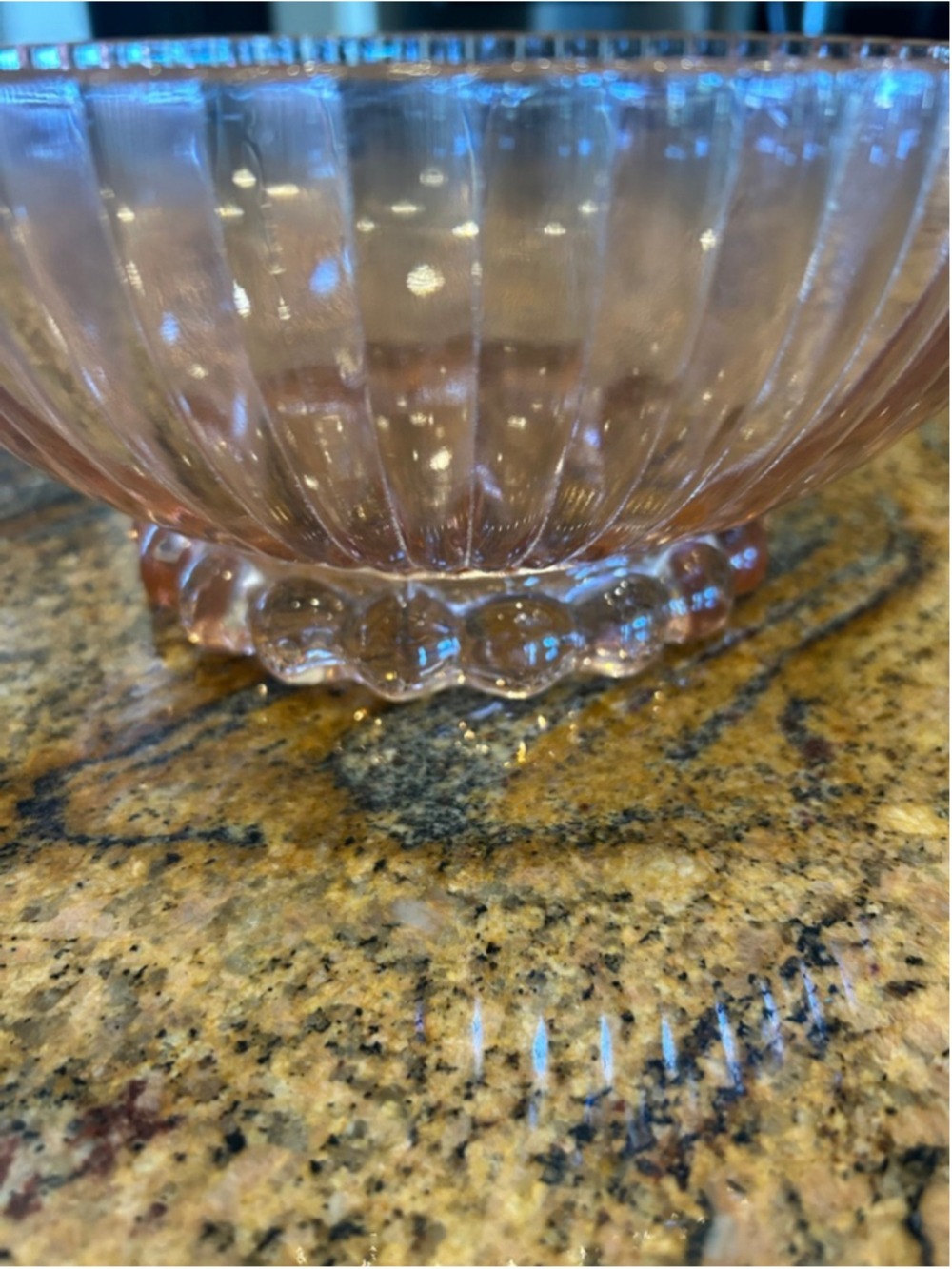 Anchor Hocking Pink Depression Glass Ribbed Serving Bowl 10”